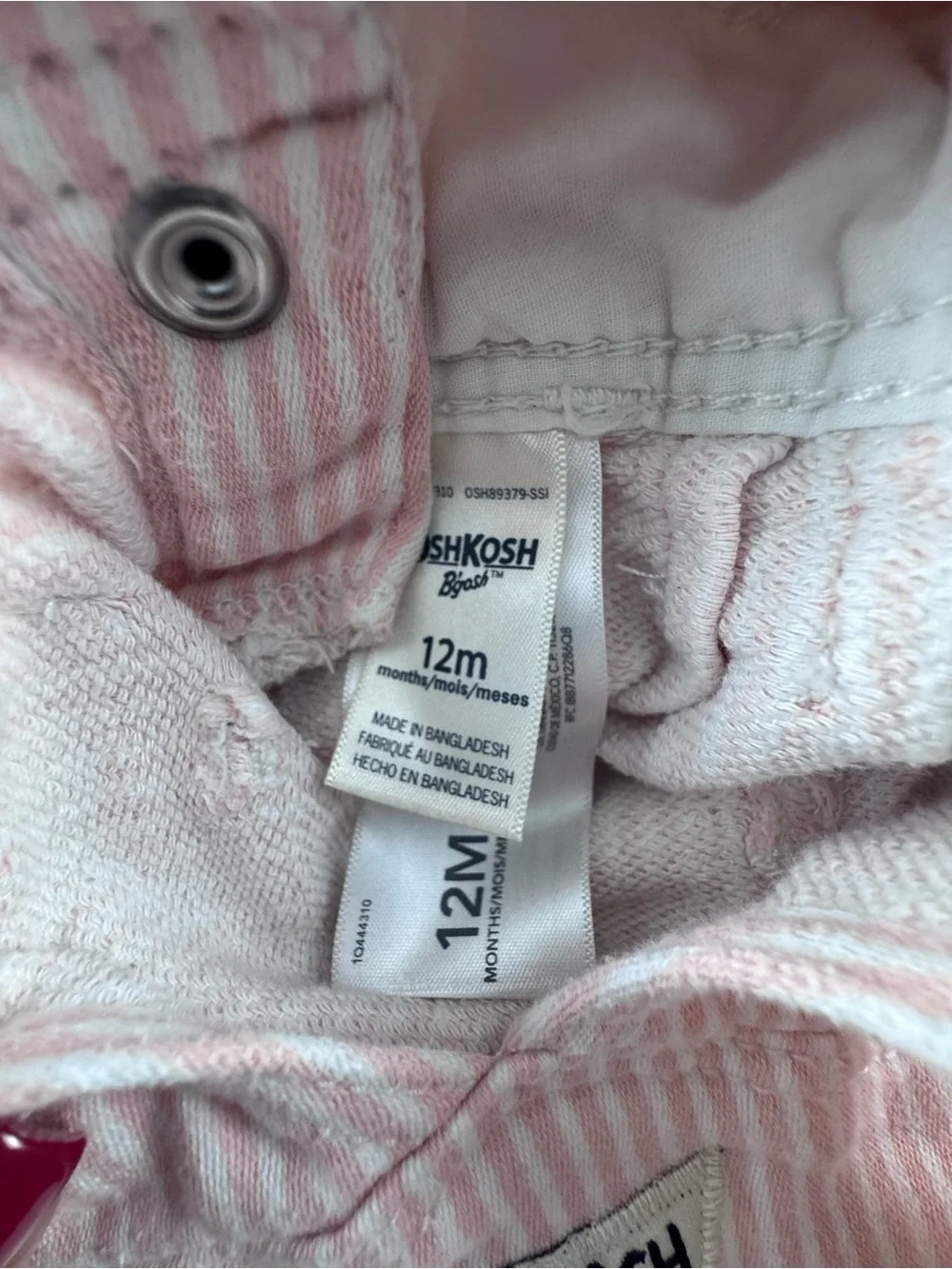 OshKosh B'gosh Pale Pink Corduroy Overalls with Belt